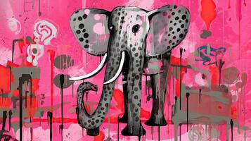elefante expresivo niños animal ilustración pintura álbum de recortes dibujado obra de arte linda dibujos animados foto