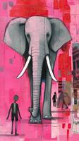 elephant expressive children animal illustration painting scrapbook drawn artwork cute cartoon photo