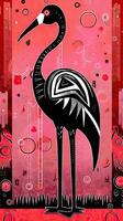 flamingo expressive children animal illustration painting scrapbook drawn artwork cute cartoon photo