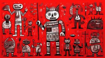 robot expressive children animal illustration painting scrapbook hand drawn artwork cute cartoon photo