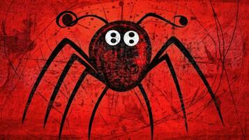 araña expresivo niños ilustración pintura álbum de recortes mano dibujado obra de arte linda dibujos animados foto