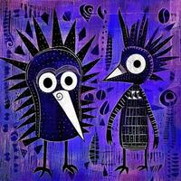 peacock expressive children animal illustration painting scrapbook hand drawn artwork cute cartoon photo