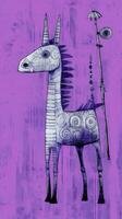 horse unicorn expressive children illustration painting scrapbook drawn artwork cute cartoon photo
