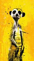 marmot meerkat expressive children illustration painting scrapbook drawn artwork cute cartoon photo