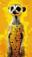 marmot meerkat expressive children illustration painting scrapbook drawn artwork cute cartoon photo