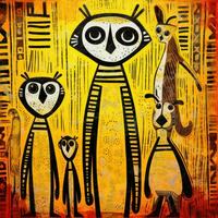 marmot meerkat expressive children illustration painting scrapbook drawn artwork cute cartoon photo