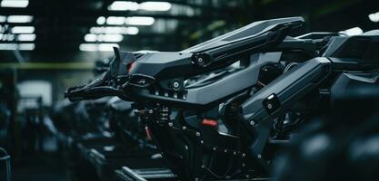 robot arm assembly machine factory workshop sparks photo manufacturing automated production