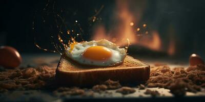 brindis huevo tocino profesional estudio comida fotografía social medios de comunicación elegante tela moderno anuncio foto