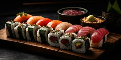 sushi rolls wasabi professional studio food photography social media elegant hot modern ad photo