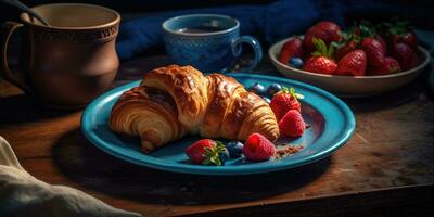 croissant berries professional studio food photography social media elegant fabric modern ad photo