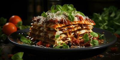 lasagna professional studio food photography social media elegant fabric hot modern ad photo