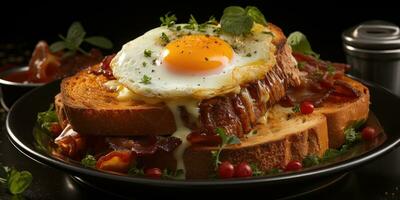 toast egg bacon professional studio food photography social media elegant fabric modern ad photo