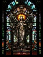 angle stained glass window mosaic religious collage artwork retro vintage textured religion photo