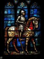 knight horse sword stained glass window mosaic religious collage artwork retro vintage textured photo