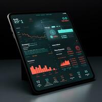 tablet mockup UI interface statistic graph diagram screen website presentation dashboard template photo