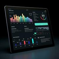 tablet mockup UI interface statistic graph diagram screen website presentation dashboard template photo