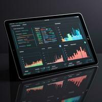 tableta Bosquejo ui interfaz estadística grafico diagrama pantalla sitio web presentación tablero modelo foto