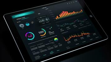 tablet mockup UI interface statistic graph diagram screen website presentation dashboard template photo