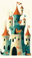 king castle fairytale character cartoon illustration fantasy cute drawing book art poster graphic photo