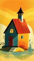 forest hut house fairytale character cartoon illustration fantasy cute drawing book art graphic photo