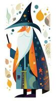 wizard old beard fairytale character cartoon illustration fantasy cute drawing book art graphic photo