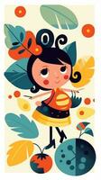 girl young fairytale character cartoon illustration fantasy cute drawing book art poster graphic photo