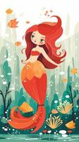 mermaid fairytale character cartoon illustration fantasy cute drawing book art poster graphic photo