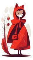 little red riding hood fairytale character cartoon illustration fantasy cute drawing book art photo