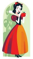 snow white fairytale character cartoon illustration fantasy cute drawing book art poster graphic photo