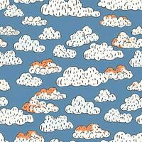 clouds pastel seamless background scrapbook flannel textile print illustration postcard pattern photo