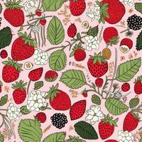 strawberries pastel seamless background scrapbook flannel textile print illustration pattern photo