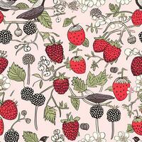 strawberries pastel seamless background scrapbook flannel textile print illustration pattern photo