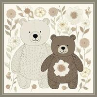 teddy bear pastel seamless background scrapbook textile print illustration postcard pattern photo