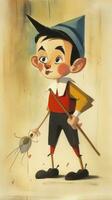 Pinocho cuento de hadas personaje dibujos animados ilustración fantasía linda dibujo libro Arte póster gráfico foto