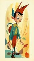 Pinocho cuento de hadas personaje dibujos animados ilustración fantasía linda dibujo libro Arte póster gráfico foto