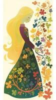 rapunzel cuento de hadas personaje dibujos animados ilustración fantasía linda dibujo libro Arte póster gráfico foto