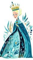 snow queen fairy tale character cartoon illustration fantasy cute drawing book poster graphic photo