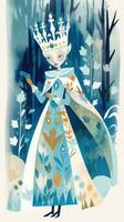 nieve reina hada cuento personaje dibujos animados ilustración fantasía linda dibujo libro póster gráfico foto