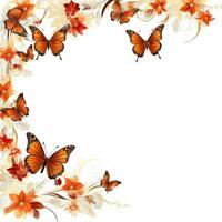 mariposa floral marco saludo tarjeta scrapbooking acuarela amable ilustración frontera Boda foto