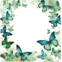butterfly Floral frame greeting card scrapbooking watercolor gentle illustration border wedding photo