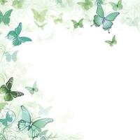 butterfly Floral frame greeting card scrapbooking watercolor gentle illustration border wedding photo