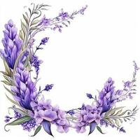 lavender Floral frame greeting card scrapbooking watercolor gentle illustration border wedding photo