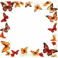 mariposa floral marco saludo tarjeta scrapbooking acuarela amable ilustración frontera Boda foto