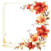 floral marco saludo tarjeta scrapbooking acuarela amable ilustración frontera Boda flores foto