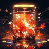 jar bottle can tin anime futuristic illustration mystical fantasy art glowing digital photo