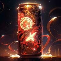 jar bottle can tin anime futuristic illustration mystical fantasy art glowing digital photo