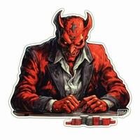 devil satan demon tattoo sticker illustration Halloween scary creepy horror crazy devil photo