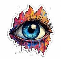 eye big tattoo sticker illustration Halloween scary creepy horror crazy devil photo