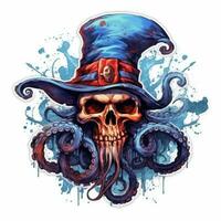 cthulhu octopus tattoo sticker illustration Halloween scary creepy horror crazy devil photo