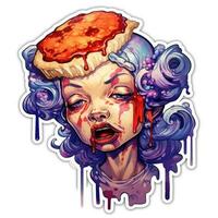 blueberry pie tattoo sticker illustration Halloween scary creepy horror crazy devil photo